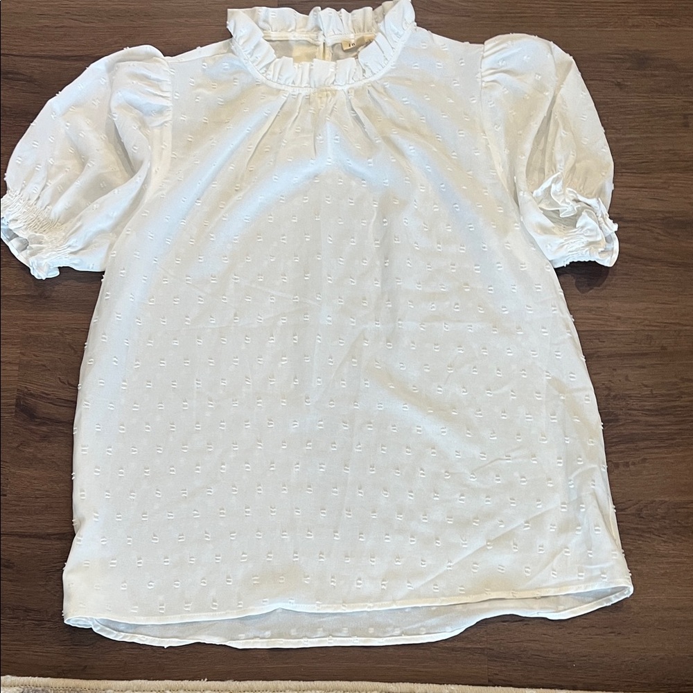 JODIFL White Ruffle Blouse